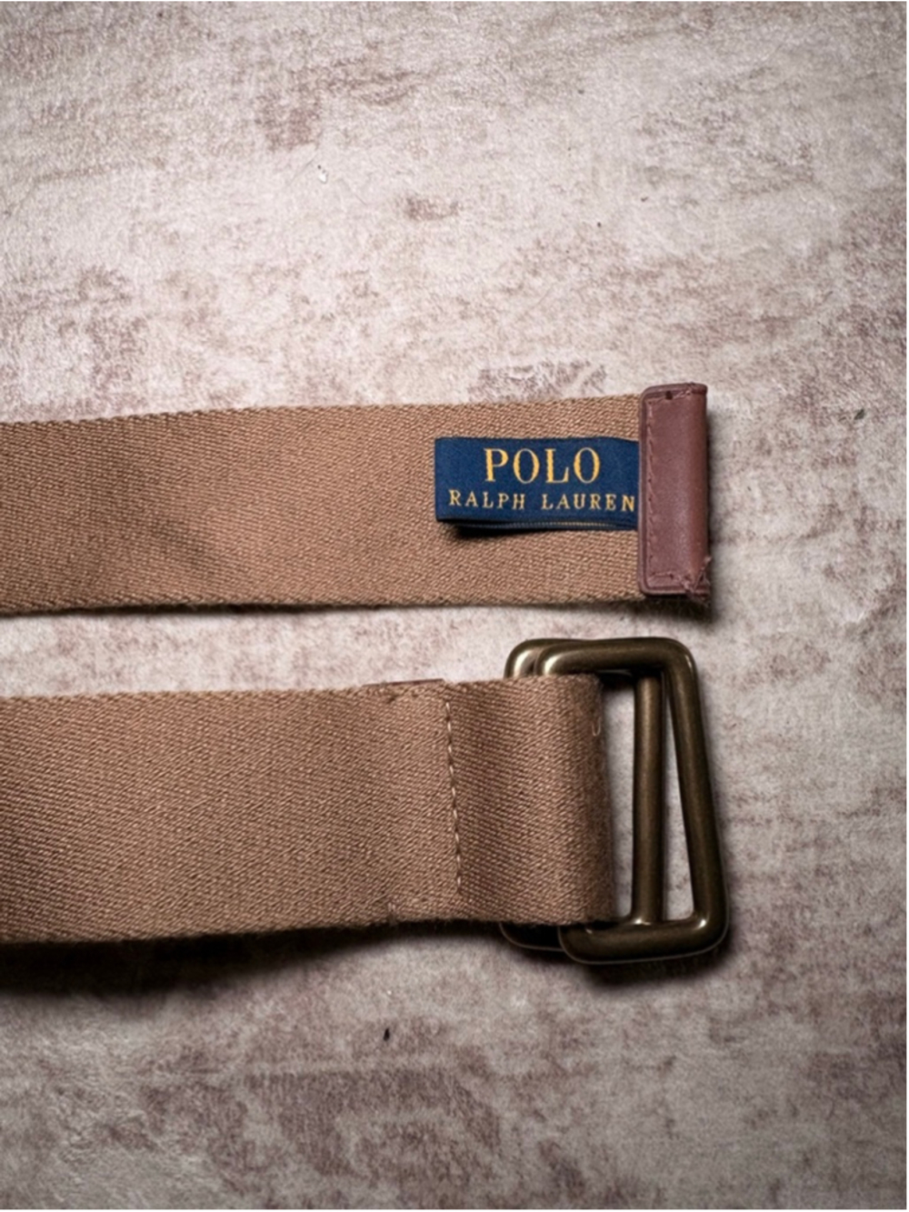 Polo Ralph Lauren Tan Canvas D-Ring Belt 44 inches